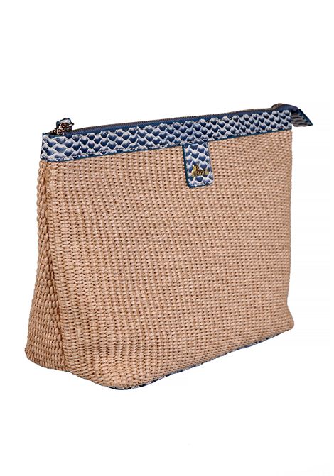 pochette in raffia Nardelli | BUSTONE RAFIABEIGE RIP,BLU